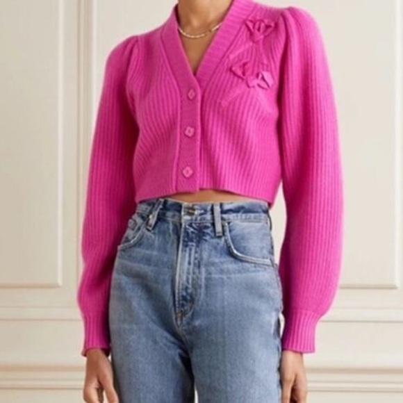 LoveShackFancy Sweaters - LoveShackFancy Avignon cashmere bow cardigan